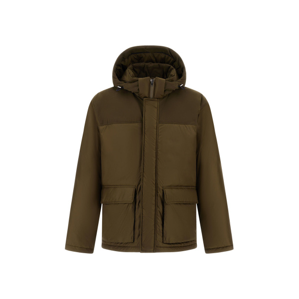 Herno Military Short Parka in Nylon Chamonix and Waxed Cotton Blend | Men's Coats | Coveti