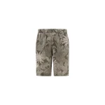 Herno Military and Sage Cargo Shorts in Fade-Effect Linen with Tropical Print | Men's Trousers | Coveti