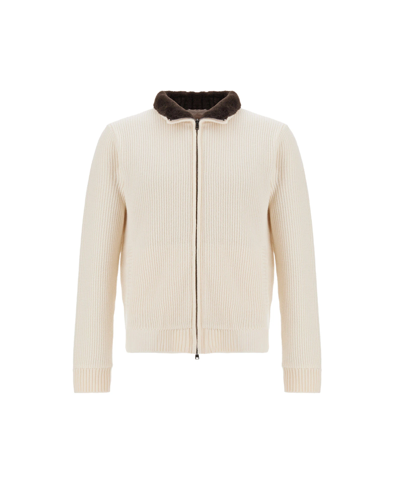 Herno Milk White Resort Cardigan in Stocking-Stitch Pure Wool Herno Milk White Resort Cardigan in Stocking-Stitch Pure Wool | Men's Knitwear | Coveti