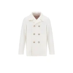 Herno Milk White Resort Peacoat in Double-Layered Viscose-Blend Fabric | Men's Coats | Coveti