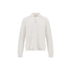 Herno Milk White Resort Polo Shirt in Wool and Alpaca Blend Knit | Men's T-Shirts and Polos | Coveti