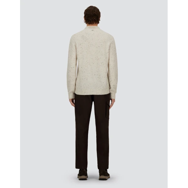 Herno Milk White Resort Polo Shirt in Wool and Alpaca Blend Knit | Men's T-Shirts and Polos | Coveti