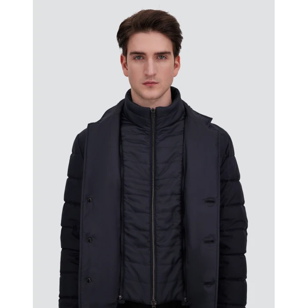 Herno Navy Blue Blazer in Arendelle and Monogram | Men's Jackets | Coveti