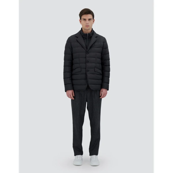 Herno Navy Blue Blazer in Arendelle and Monogram | Men's Jackets | Coveti