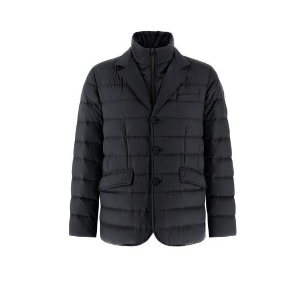 Herno Navy Blue Blazer in Arendelle and Monogram | Men's Jackets | Coveti