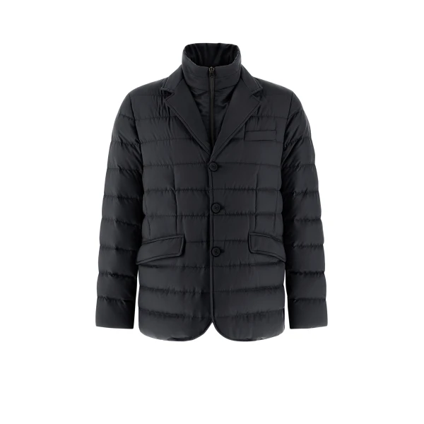 Herno Navy Blue Blazer in Arendelle and Monogram | Men's Jackets | Coveti