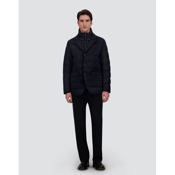 Herno Navy Blue Blazer in Cashmere, Silk and Nylon Ultralight | Men's Jackets | Coveti