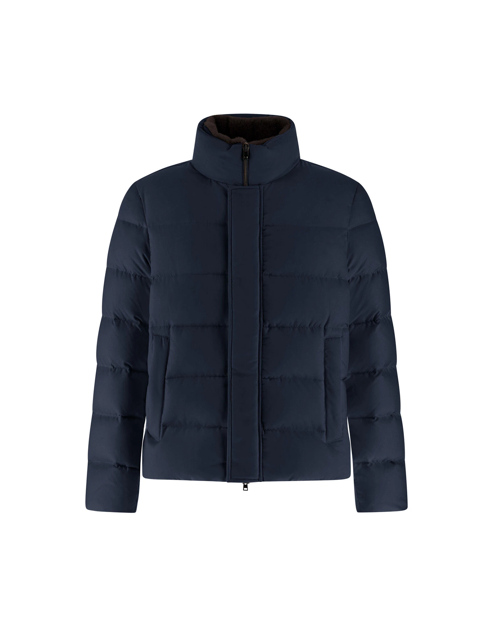 Herno Navy Blue Bomber Jacket in Arendelle and Faux Fur Herno Navy Blue Bomber Jacket in Arendelle and Faux Fur | Men's Jackets | Coveti
