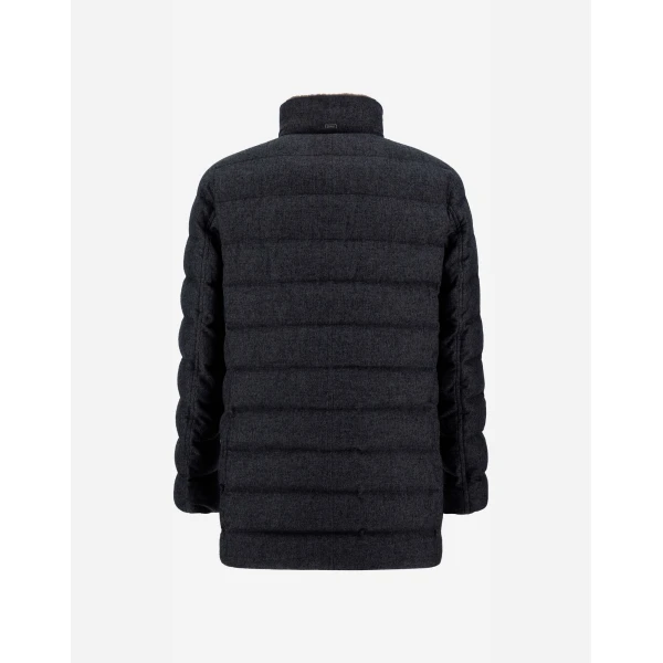 Herno Navy Blue Carcoat in Cashmere, Silk and Monogram | Men's Coats | Coveti