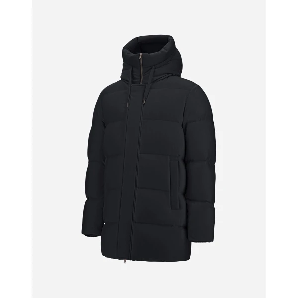 Herno Navy Blue Jacket in Cashmere, Silk and Nylon with Iridescent Effect | Men's Jackets | Coveti