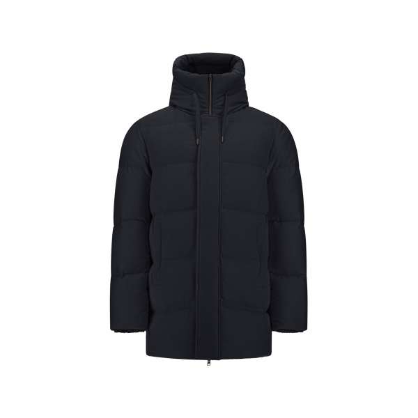 Herno Navy Blue Jacket in Cashmere, Silk and Nylon with Iridescent Effect | Men's Jackets | Coveti