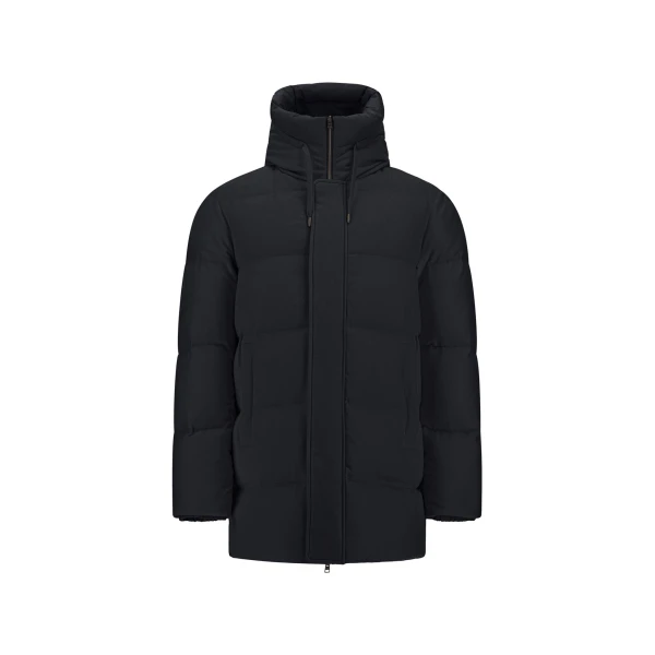 Herno Navy Blue Jacket in Cashmere, Silk and Nylon with Iridescent Effect | Men's Jackets | Coveti