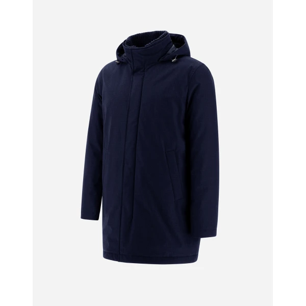 Herno Navy Blue Jacket in New Business and Nylon Ultralight | Men's Jackets | Coveti