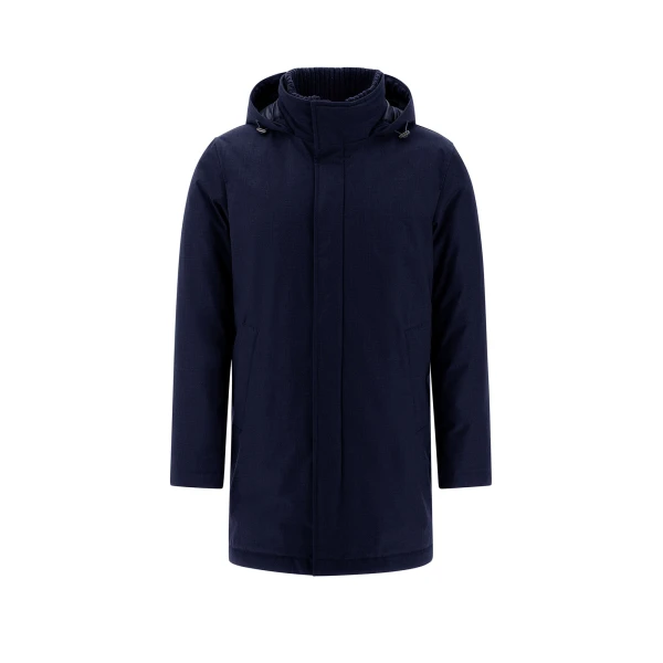 Herno Navy Blue Jacket in New Business and Nylon Ultralight | Men's Jackets | Coveti