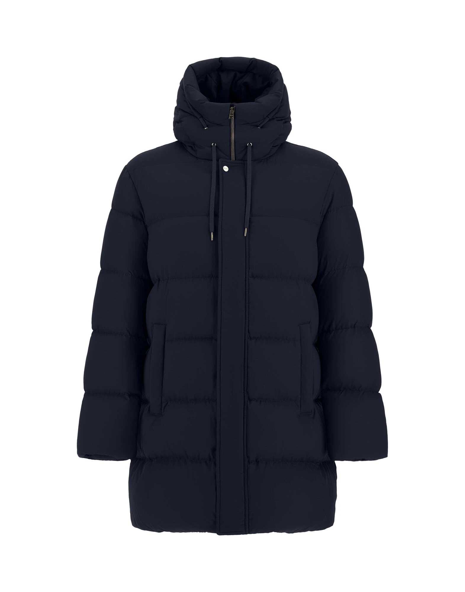 Herno Navy Blue Long Jacket in Arendelle and Monogram Herno Navy Blue Long Jacket in Arendelle and Monogram | Men's Jackets | Coveti