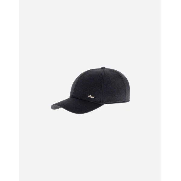 Herno Navy Blue Resort Baseball Cap in Cashmere and Silk | Men's Hats | Coveti