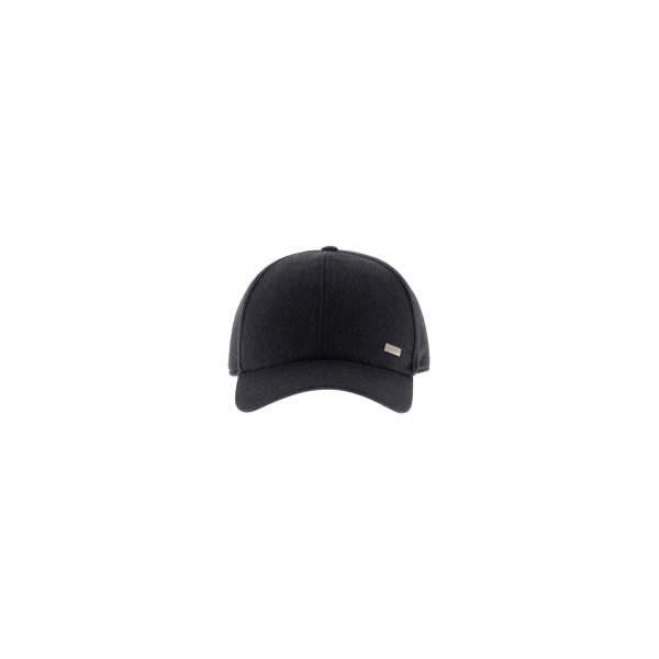 Navy Blue Resort Baseball Cap in Cashmere and Silk