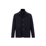Herno Navy Blue Resort Blazer in Cashmere and Silk | Men's Jackets | Coveti