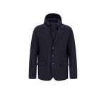 Herno Navy Blue Resort Blazer in Melange-Effect Stretch Nylon | Men's Jackets | Coveti
