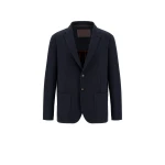 Herno Navy Blue Resort Blazer in Soft Wool-Effect Jersey | Men's Jackets | Coveti