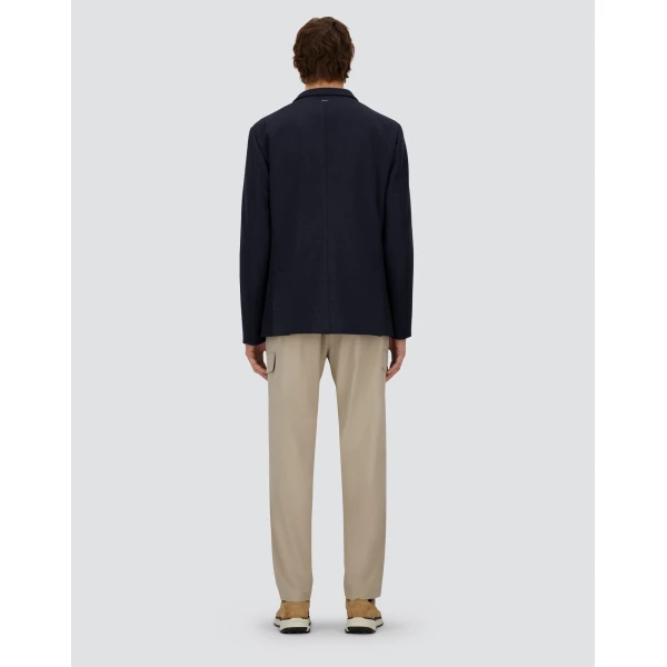 Herno Navy Blue Resort Blazer in Soft Wool-Effect Jersey | Men's Jackets | Coveti