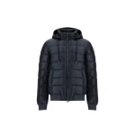 Herno Navy Blue Resort Bomber Jacket in Ultralight Nylon and Suede-Effect Microfibre | Men's Jackets | Coveti