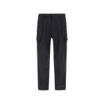 Herno Navy Blue Resort Cargo Trousers in Melange-Effect Stretch Nylon | Men's Trousers | Coveti