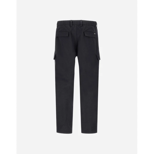 Herno Navy Blue Resort Cargo Trousers in Melange-Effect Stretch Nylon | Men's Trousers | Coveti