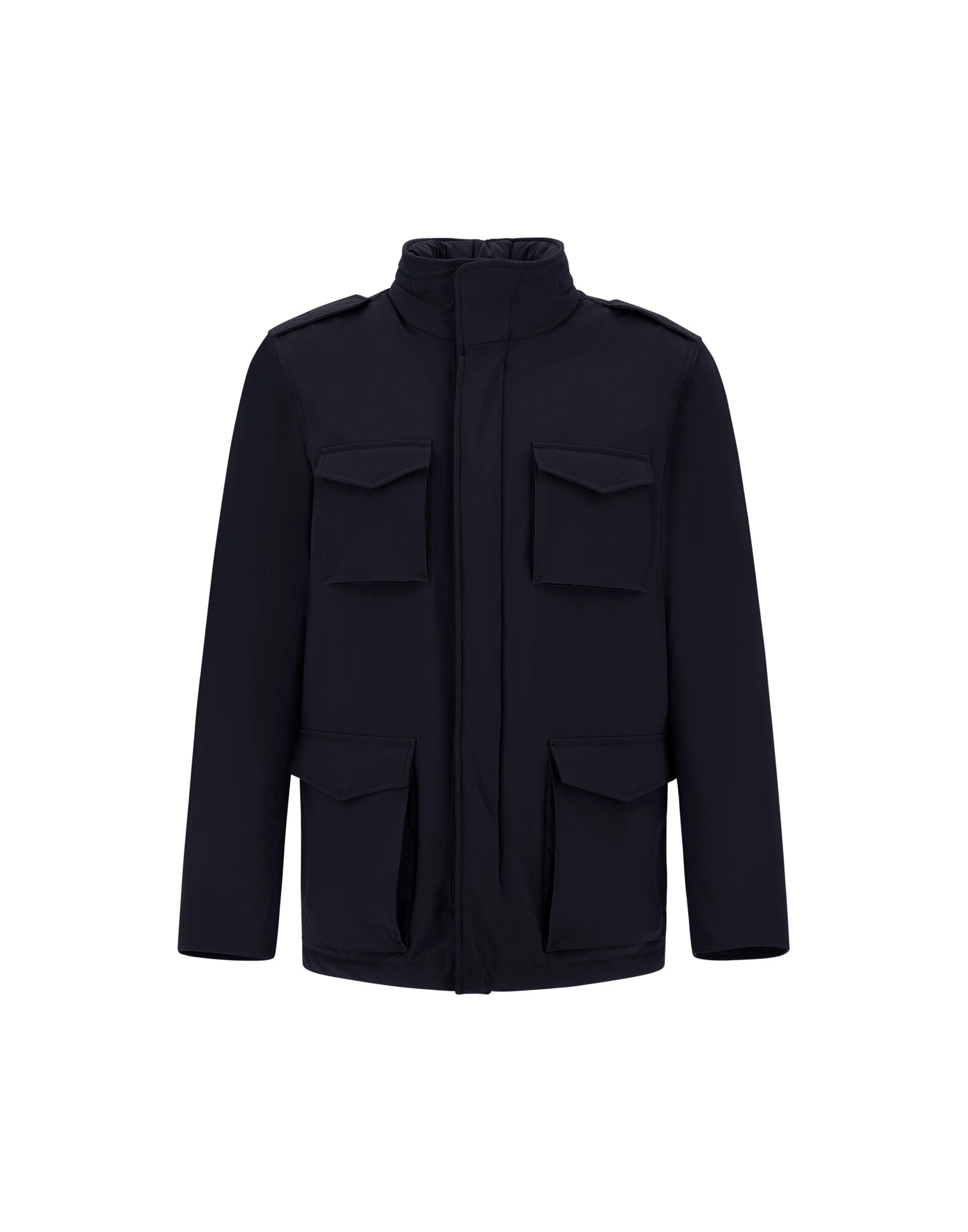 Herno Navy Blue Resort Field Jacket in Bouclé Wool and Technical Stretch Fabric Herno Navy Blue Resort Field Jacket in Bouclé Wool and Technical Stretch Fabric | Men's Jackets | Coveti