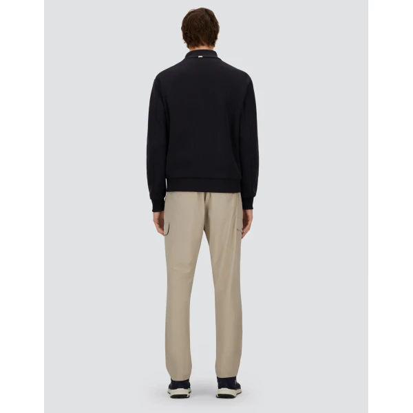 Herno Navy Blue Resort Jacket in Cotton Interlock and Travel Nylon Ponente | Men's Jackets | Coveti