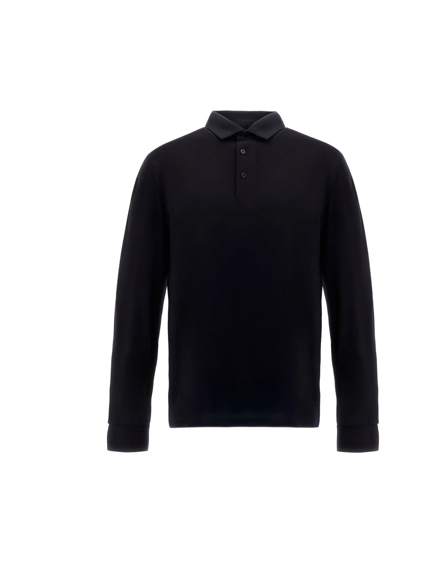 Herno Navy Blue Resort Long-Sleeve Polo Shirt in Wool Jersey with a Shiny Finish Herno Navy Blue Resort Long-Sleeve Polo Shirt in Wool Jersey with a Shiny Finish | Men's T-Shirts and Polos | Coveti