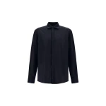Herno Navy Blue Resort Shirt in Cashmere and Silk | Men's Shirts | Coveti