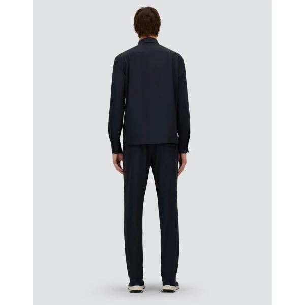 Herno Navy Blue Resort Shirt in Stretch Micromodal | Men's Shirts | Coveti