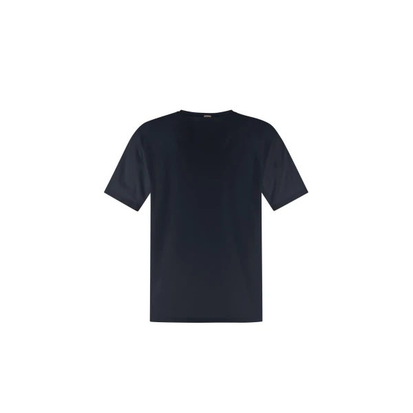 Navy Blue Resort T-Shirt in Lightweight Cotton Jersey and Stretch Nylon