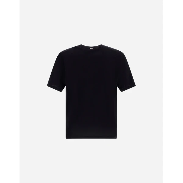 Herno Navy Blue Resort T-Shirt in Wool Jersey with a Shiny Finish | Men's T-Shirts and Polos | Coveti