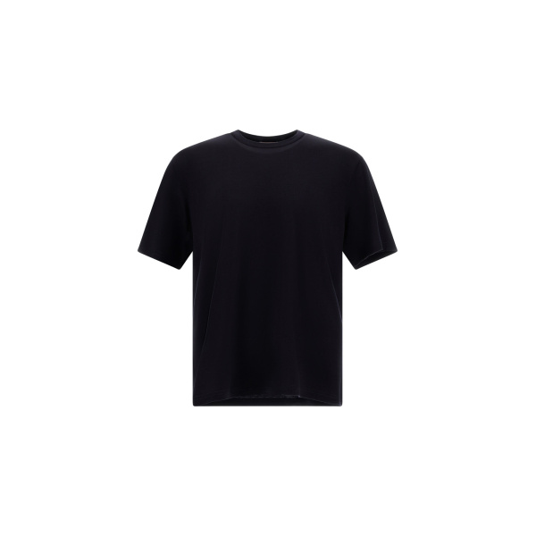 Herno Navy Blue Resort T-Shirt in Wool Jersey with a Shiny Finish | Men's T-Shirts and Polos | Coveti