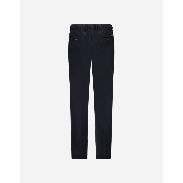 Herno Navy Blue Resort Trousers in Cashmere and Silk | Men's Trousers | Coveti
