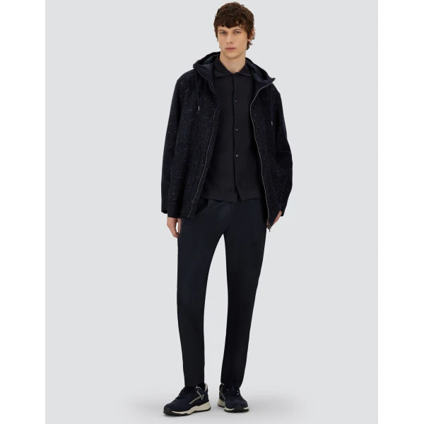 Herno Navy Blue Resort Trousers in Stretch Micromodal | Men's Trousers | Coveti