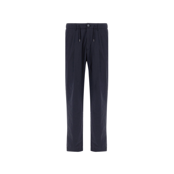 Herno Navy Blue Resort Trousers in Stretch Micromodal | Men's Trousers | Coveti