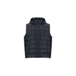 Herno Navy Blue Resort Vest in Ultralight Nylon and Suede-Effect Microfibre | Men's Jackets | Coveti