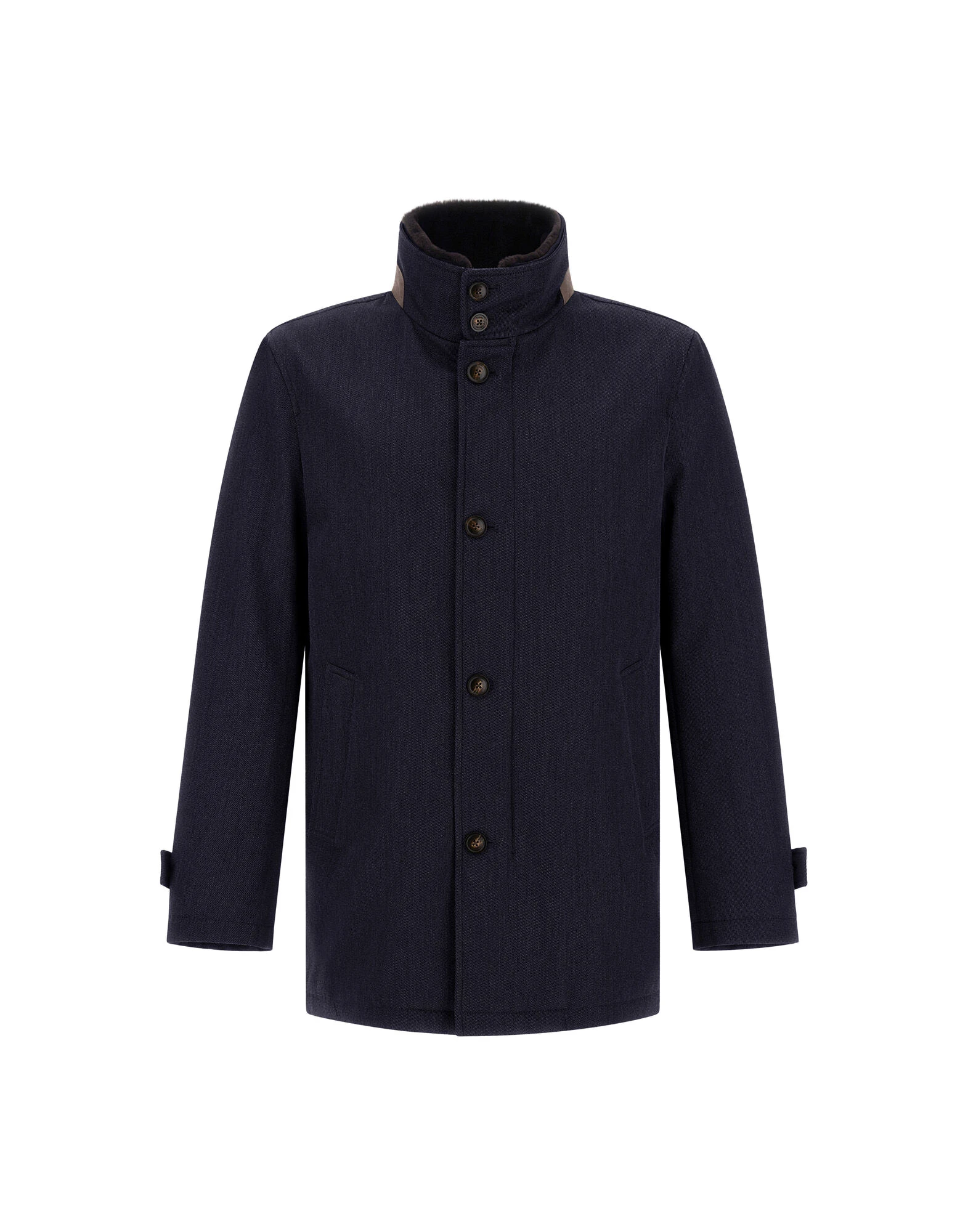 Herno Navy Blue Short Coat in Fine Wool Herno Navy Blue Short Coat in Fine Wool | Men's Coats | Coveti