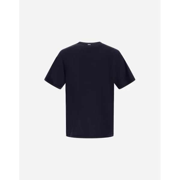 Herno Navy Blue T-Shirt in Wool Jersey | Men's T-Shirts and Polos | Coveti