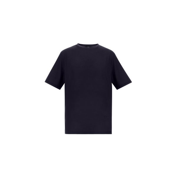 Herno Navy Blue T-Shirt in Wool Jersey | Men's T-Shirts and Polos | Coveti