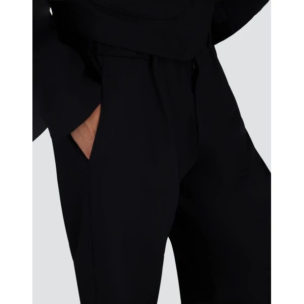 Herno Navy Blue Trousers in Light Stretch Wooly | Men's Trousers | Coveti