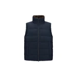 Herno Navy Blue Vest in Arendelle and Monogram | Men's Jackets | Coveti