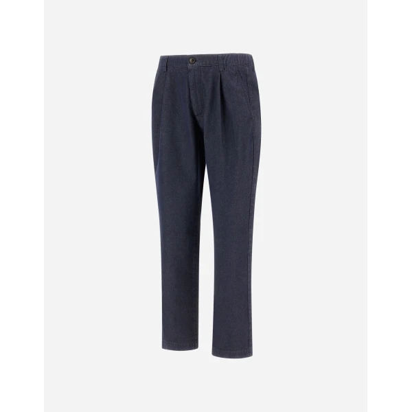 Herno Organic Cotton Denim Trousers in Navy Blue | Men's Jeans | Coveti