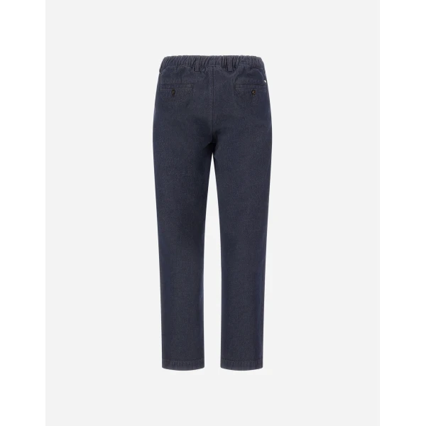 Herno Organic Cotton Denim Trousers in Navy Blue | Men's Jeans | Coveti