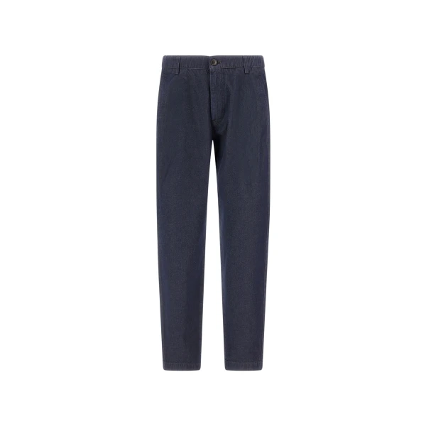 Herno Organic Cotton Denim Trousers in Navy Blue | Men's Jeans | Coveti