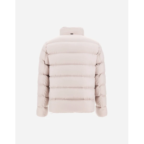 Herno Pearl Grey Bomber Jacket in Arendelle and Faux Fur | Men's Jackets | Coveti