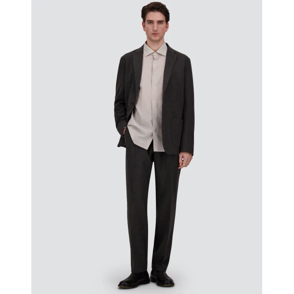 Herno Pinstriped Technical Fabric Trousers in Iron | Men's Trousers | Coveti